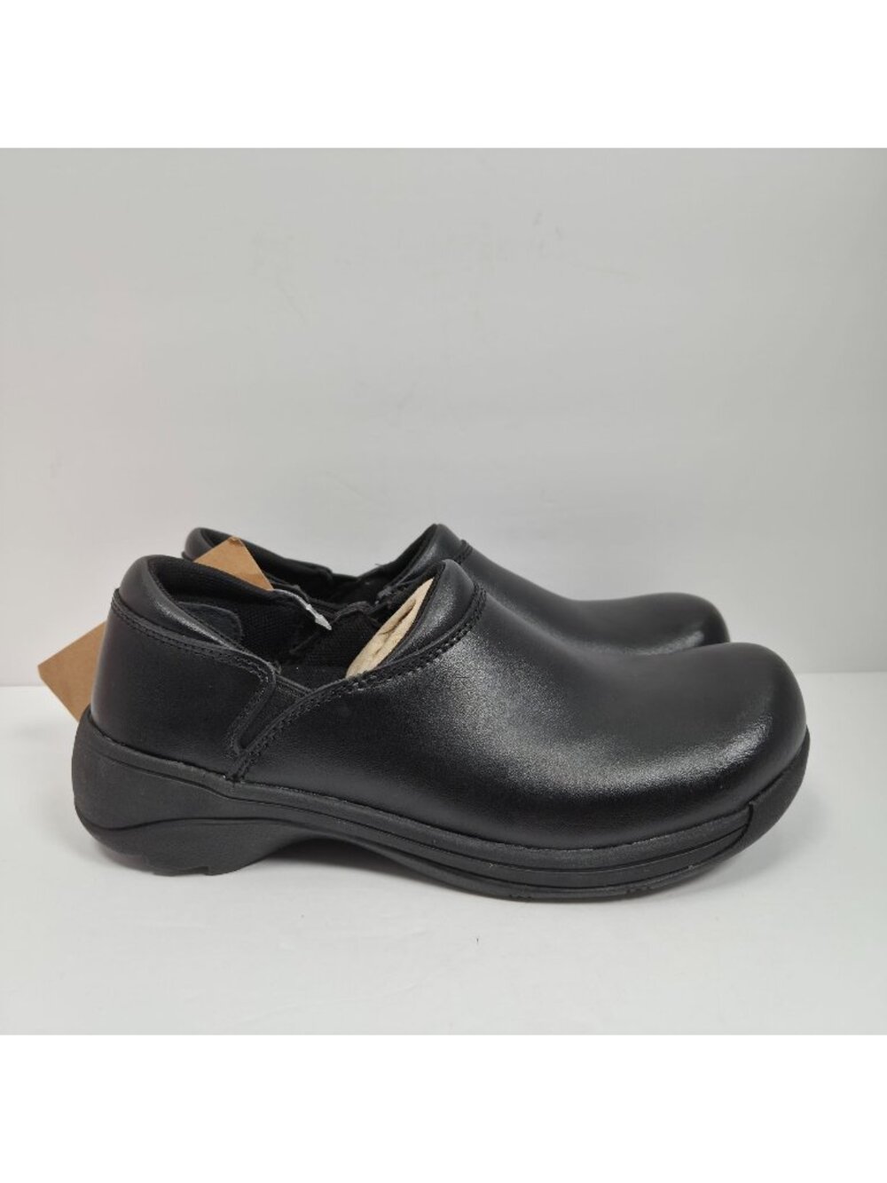 Mozo Forza Oil Slip Resistant Traction Women's Black Leather Clog US Sz 7.5 NWT